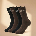 Four pack pilates sokken zwart bruin mocha en groen met antislip grip zool