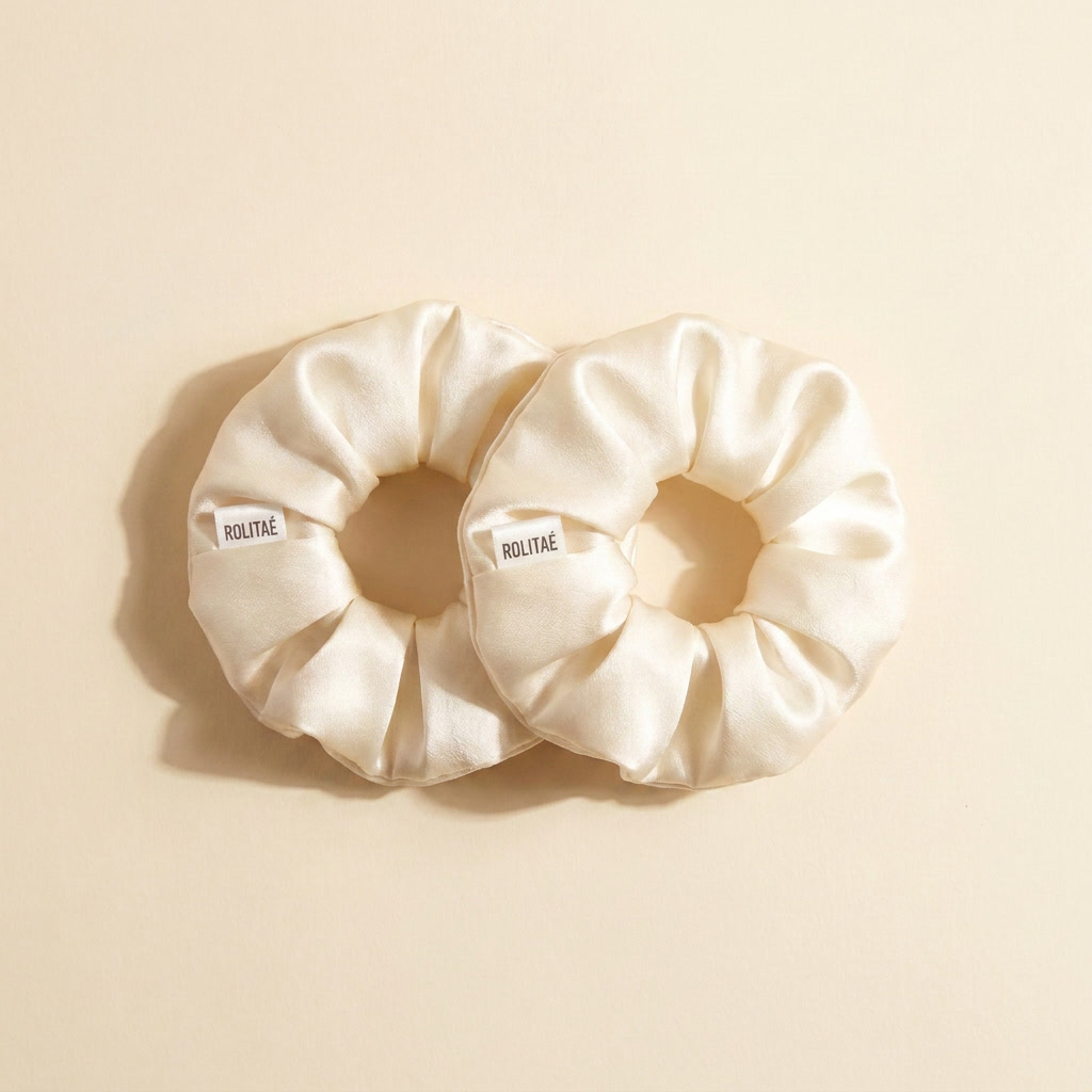 Silk Scrunchie Wit - 2-pack