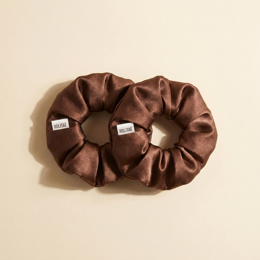 Silk Scrunchie Bruin - 2-pack