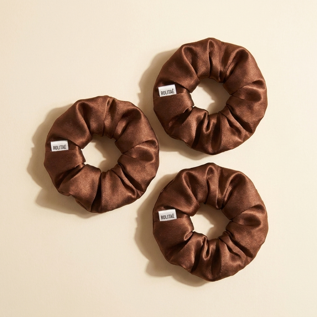 Silk Scrunchie Bruin - 3-pack